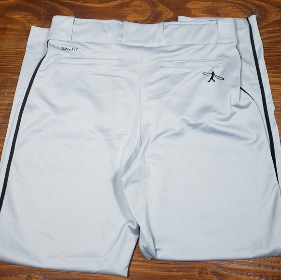 Nike Baseball Pants Grey With Black Piping Dry Fit - Picture 3 of 5